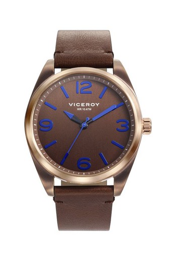 Relógio masculino Viceroy 401117-34 de couro marrom