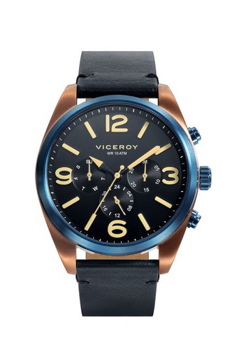 Męski zegarek Viceroy 401119-54 z niebieskiej skóry