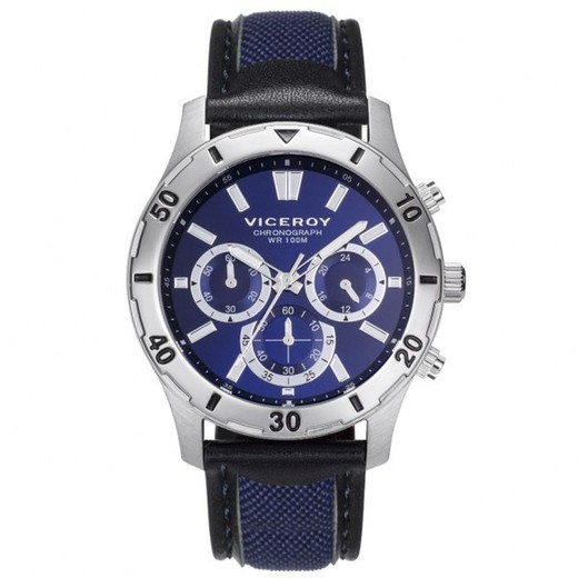 Męski zegarek Viceroy 401133-37 Czarny Niebieski
