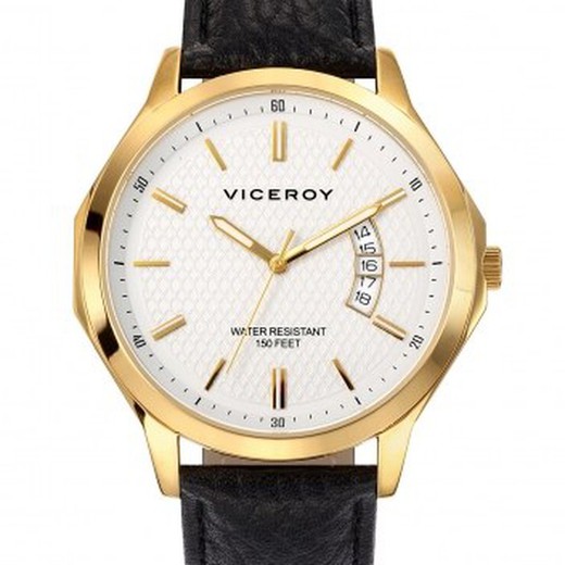 Męski zegarek Viceroy 40473-07 z czarnej skóry