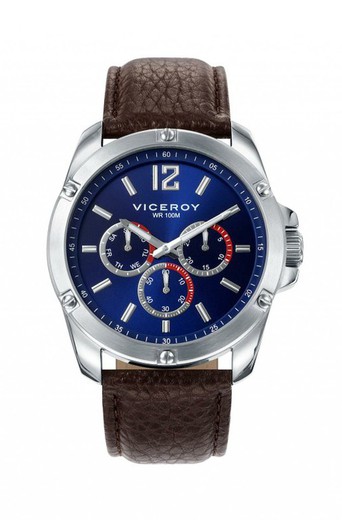 Relógio masculino Viceroy 40489-35 marrom couro esportivo