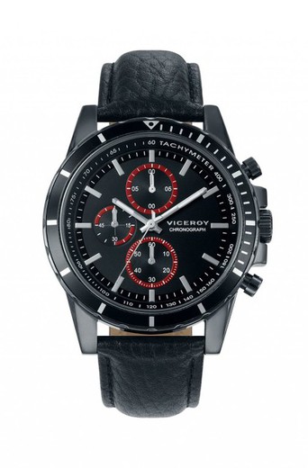 Męski zegarek Viceroy 40505-57 z czarnej skóry Magnum