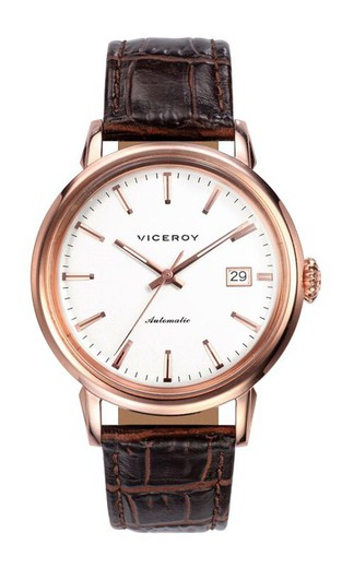 Relógio masculino Viceroy 46559-07 automático de couro marrom