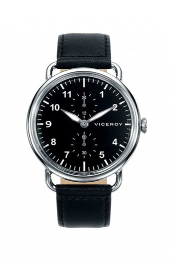 Męski zegarek Viceroy 46599-54 z czarnej skóry