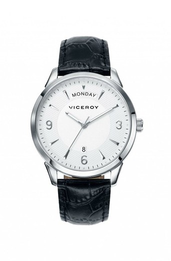Relógio masculino Viceroy 46659-05 vintage de couro preto