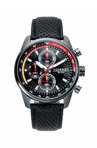 Męski zegarek Viceroy 46671-57 Sportif z czarnej skóry