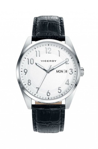 Męski zegarek Viceroy 46673-05 z czarnej skóry