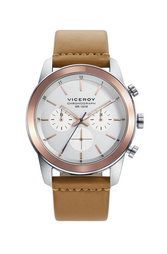 Męski zegarek Viceroy 46735-07 z brązowej skóry