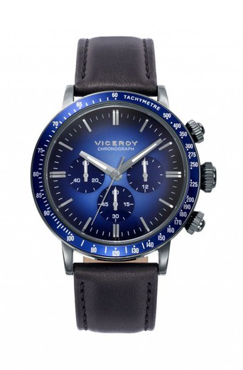 Męski zegarek Viceroy 471011-37 z niebieskiej skóry Magnum