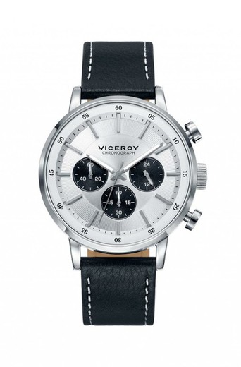 Męski zegarek Viceroy 471023-17 z czarnej skóry