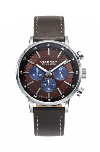 Męski zegarek Viceroy 471023-47 Sport z brązowej skóry