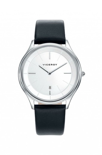 Męski zegarek Viceroy 471045-07 z czarnej skóry