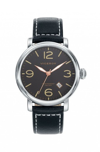 Męski zegarek Viceroy 471049-55 z czarnej skóry