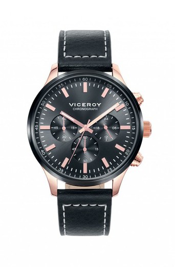 Męski zegarek Viceroy 471059-57 Magnum z czarnej skóry