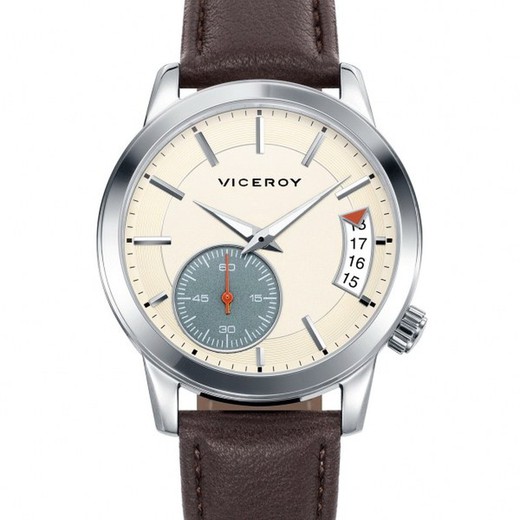 Męski zegarek Viceroy 471091-27 z brązowej skóry