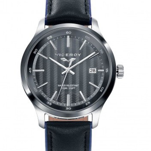 Męski zegarek Viceroy 471097-57 z czarnej skóry Antonio Banderas