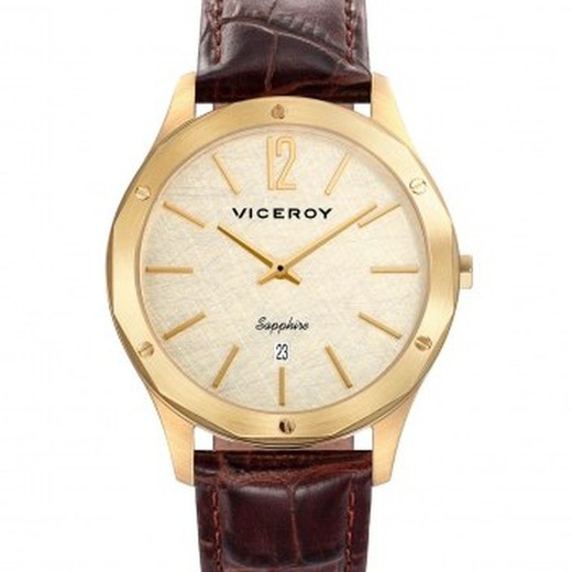 Ανδρικό ρολόι Viceroy 471127-95 Sapphire Brown Leather