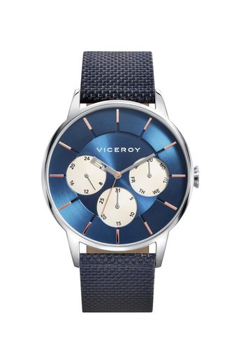 Męski zegarek Viceroy 471143-37 z niebieskiej skóry