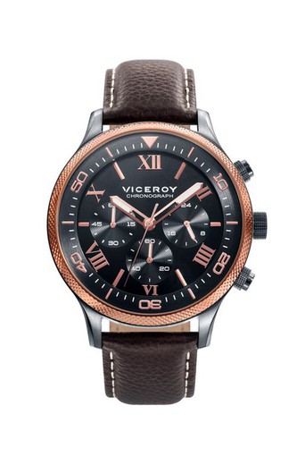 Męski zegarek Viceroy 471155-53 z brązowej skóry