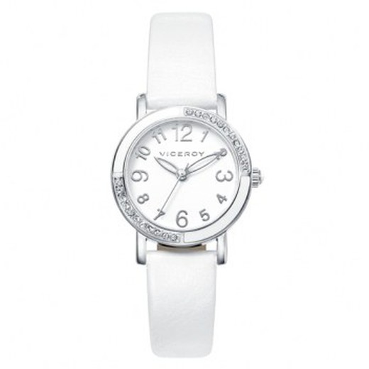 Viceroy Children's Watch 461020-05 White Leather Communion
