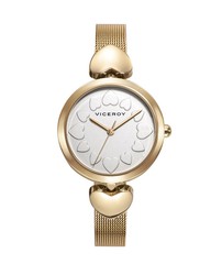 Viceroy Ladies Watch 401138-97 Gold Mat Hearts