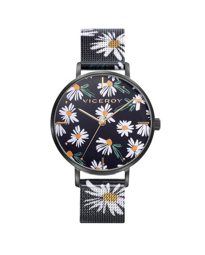 Zegarek damski Viceroy 401140-57 Matowe czarne kwiaty