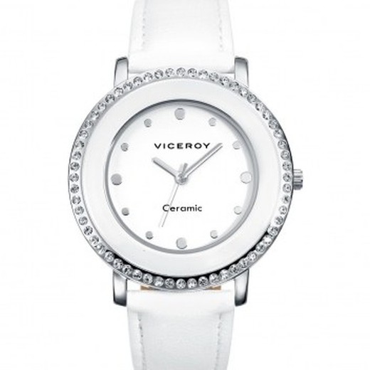 Viceroy Ladies Watch 40784-00 White Leather Ceramic