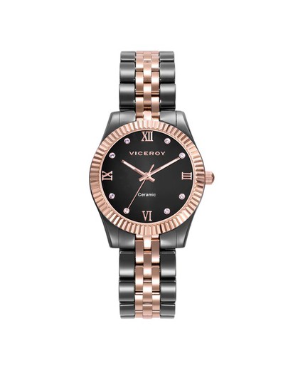 Reloj Viceroy Mujer 41124-53 Bicolor Acero Negro Rosado