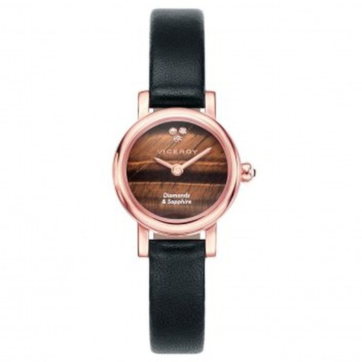 Zegarek damski Viceroy 461076-40 z czarnej skóry
