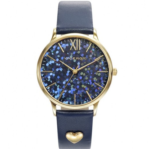Zegarek damski Viceroy 461094-99 z niebieskiej skóry