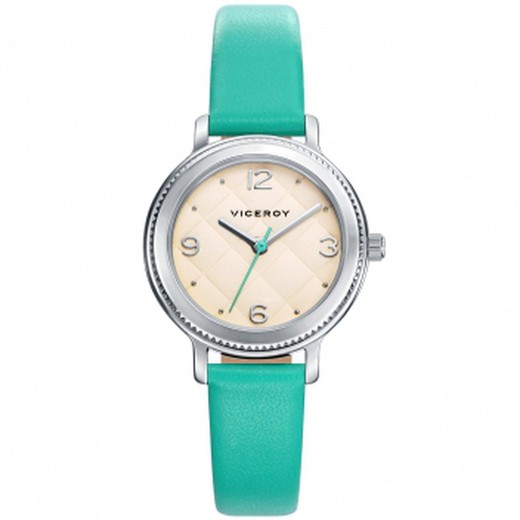 Zegarek damski Viceroy 471088-65 z zielonej skóry