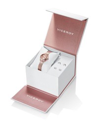 Viceroy Girl Watch 401012-99 Brincos de comunhão rosa e prata
