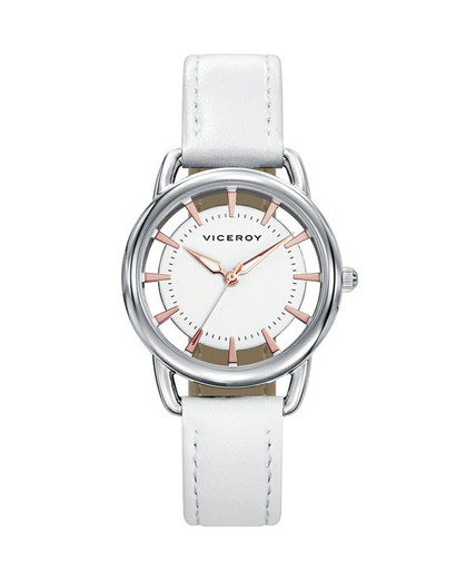 Viceroy Girl Watch 401092-07 White Leather Communion
