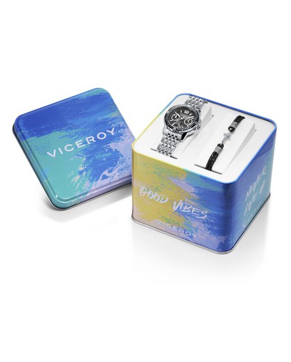 Viceroy Child Watch 401261-55 Stål og sort armbånd