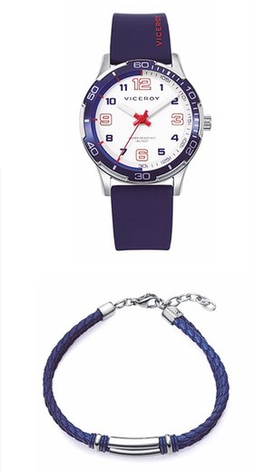 Reloj Viceroy Nińo 401415-04 Sport Azul + Pulsera Trenzada