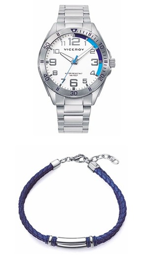 Reloj Viceroy Nińo 401423-04 Acero + Pulsera Trenzada