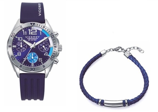 Reloj Viceroy Nińo 401425-34 Sport Azul + Pulsera Trenzada