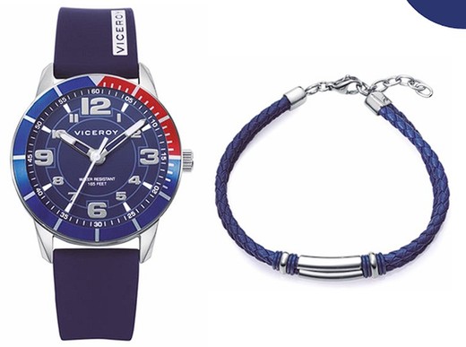 Reloj Viceroy Nińo 401427-34 Sport Azul + Pulsera Trenzada