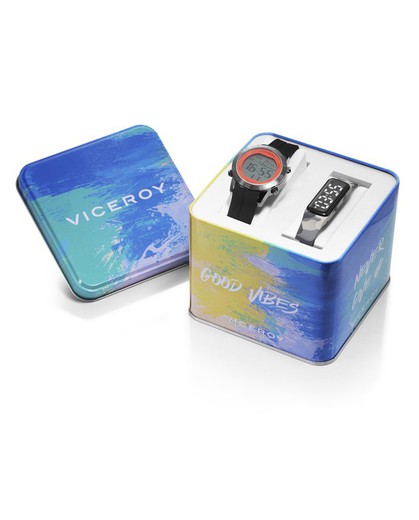 Reloj Viceroy Niño 41109-99 Sport Negro y Fitband Camuflaje Gris