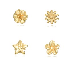 Set di 4 orecchini in argento dorato 5,5 mm-5,7 mm PEL1067DO Fiore