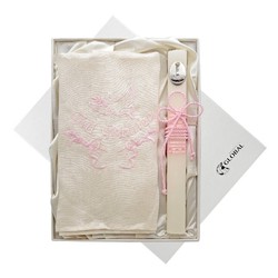 Set Baptisme Drap i Vela Portugues GA1182PR Rosa