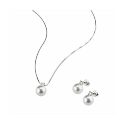 Set Pendientes Collar Plata Sovrani J8640 Perlas Con Circonita