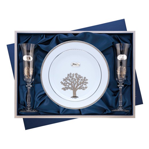 Set Assiette Commémorative + Tasses GA4309A Arbre de Vie Alliances