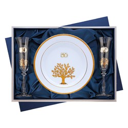 Set Plato+Copas Conmemorativo GA4309C Arbol De La Vida 50 Años