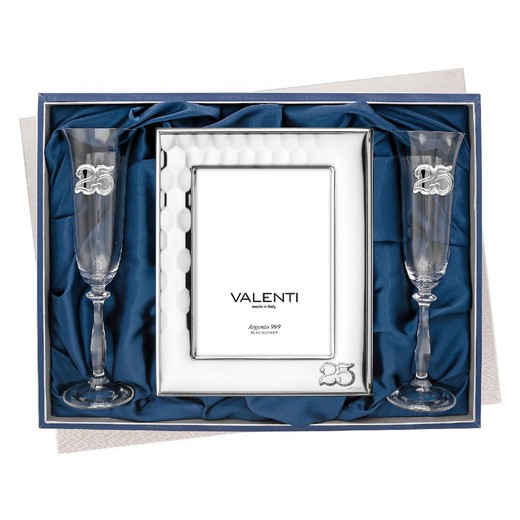 Gedenkfotohalter + Glas-Set 18 x 24 cm GA52139/5LV 25 Jahre