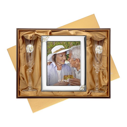 Set Portafoto Anniversario Tazze 18x24cm EV9103/03C Alleanze 50 Anni