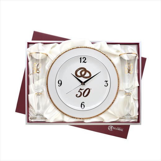 Set Reloj+Copas Conmemorativo GA4253C Alianzas 50 Años