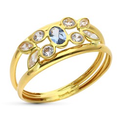 Ring aus 9-karätigem Gold, 8 mm, 9K20374-2AM, Zirkonia