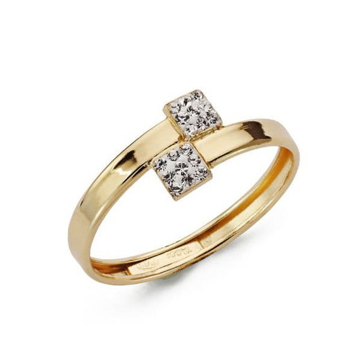 Ring aus 9-karätigem Gold, 9K14289, Zirkonia