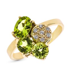 Bague en or 9 carats 9K19564 Olivine naturelle 1,97 QTS